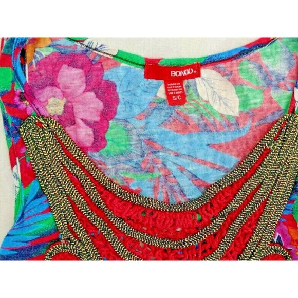 BONGO Junior  Small Tank Top Sleeveless Floral Small 38i - Picture 7 of 9